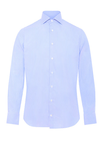 Thomas Mason for Guy Field Blue & White Stripe Royal Oxford Shirt